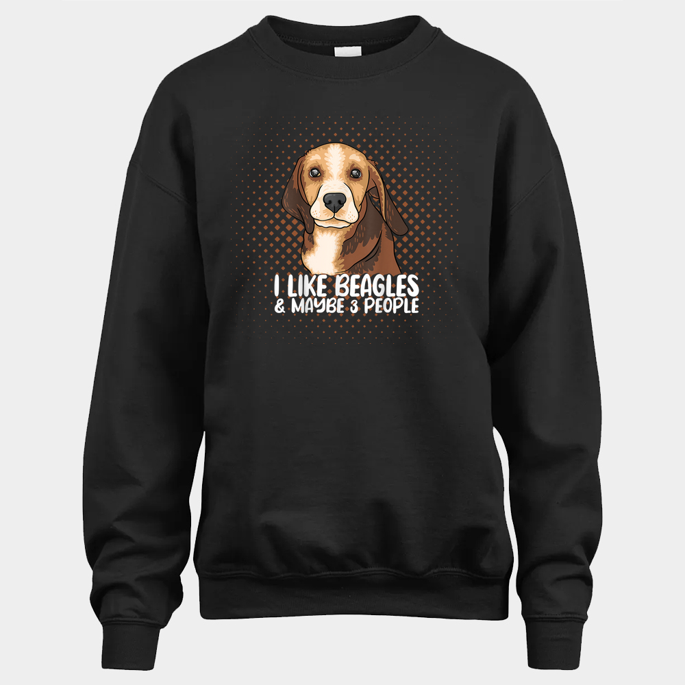 I Like Beagles Dog Unisex Sweatshirt - Black